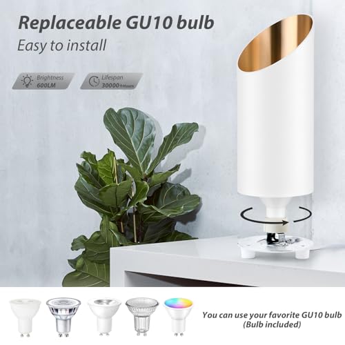 GeyouLux Uplighting Indoor Floor Can Light, 6W Up Lights with 2700K LED GU10 Bulbs