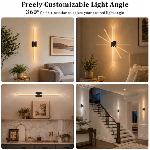 iThird Battery Operated Wall Sconces Set of 2, 10000mAh