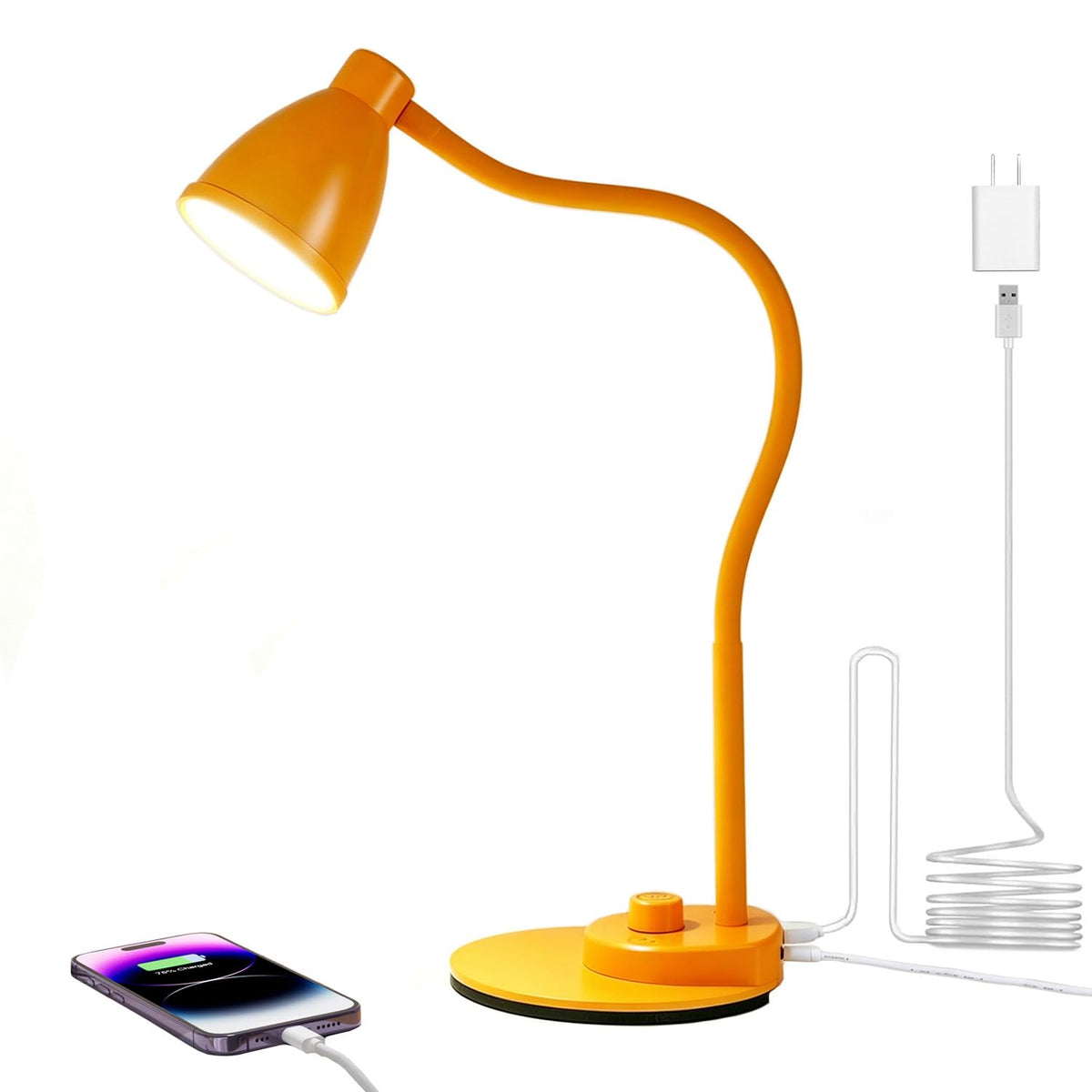 BOHON LED Desk Lamp with USB Charging Port 3 Color Modes Dim Reading Light