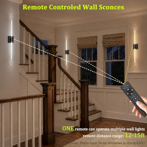 iThird Battery Operated Wall Sconces Set of 2, 10000mAh