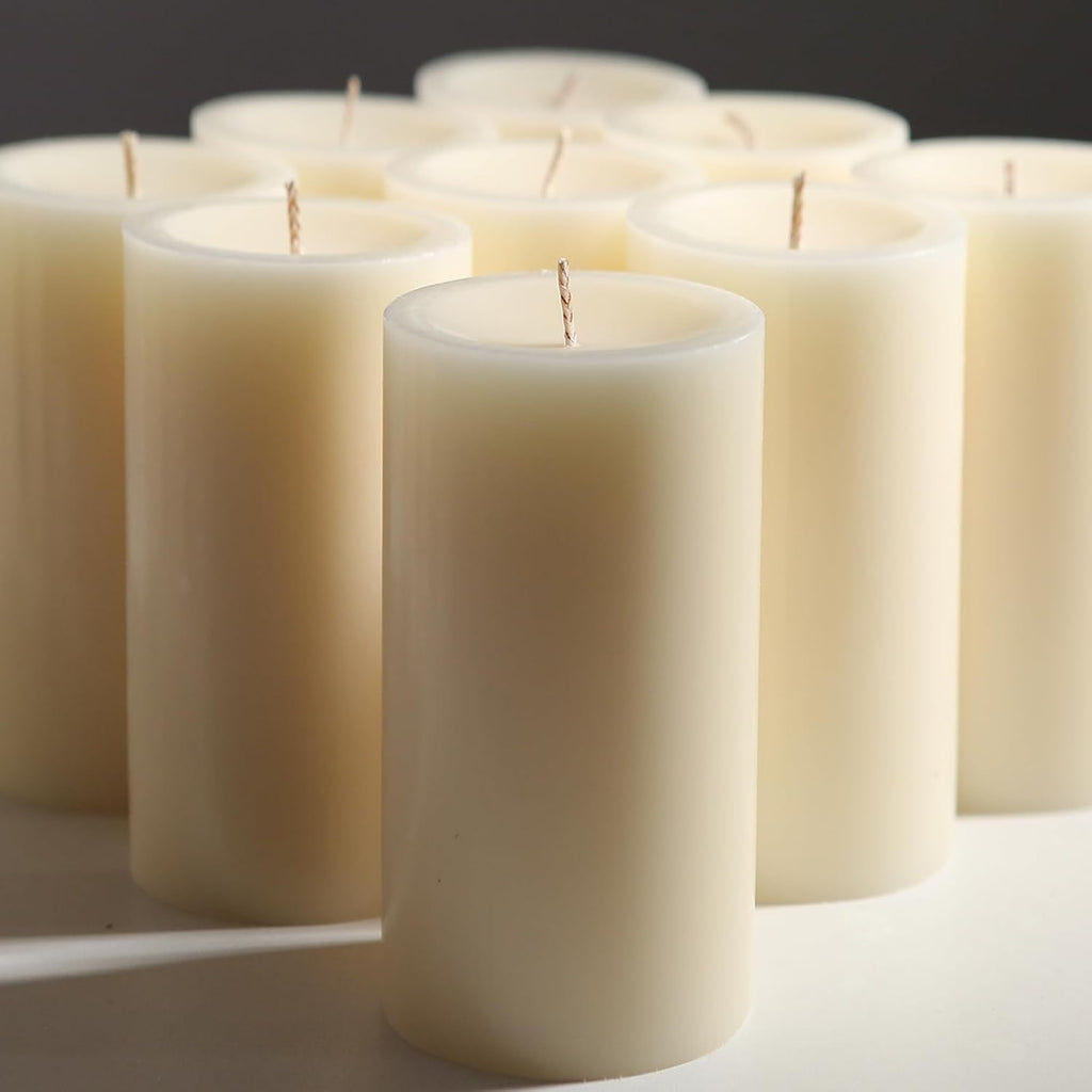 MOSROAD Rustic Pine Tree Pillar Candle Set of 3, Unscented Home Decor