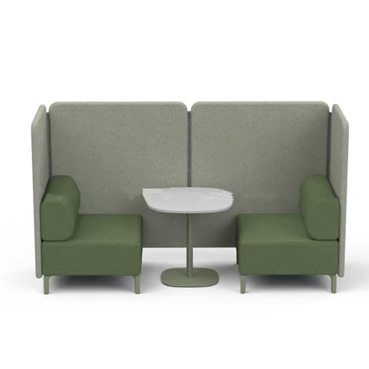 Modern Modular High Back Sofa With Privacy ScreenPartition Seating Set