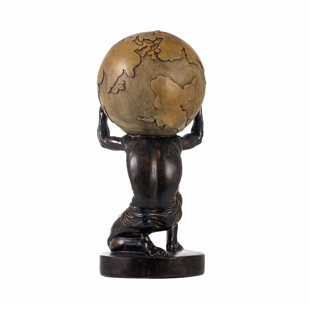Lukitas Atlas Holding Up World Statue and Sculpture, Resin