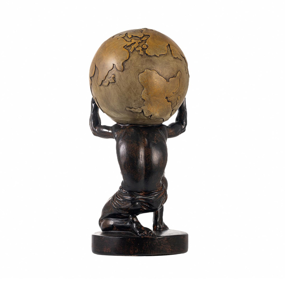 Lukitas Atlas Holding Up World Statue and Sculpture, Resin