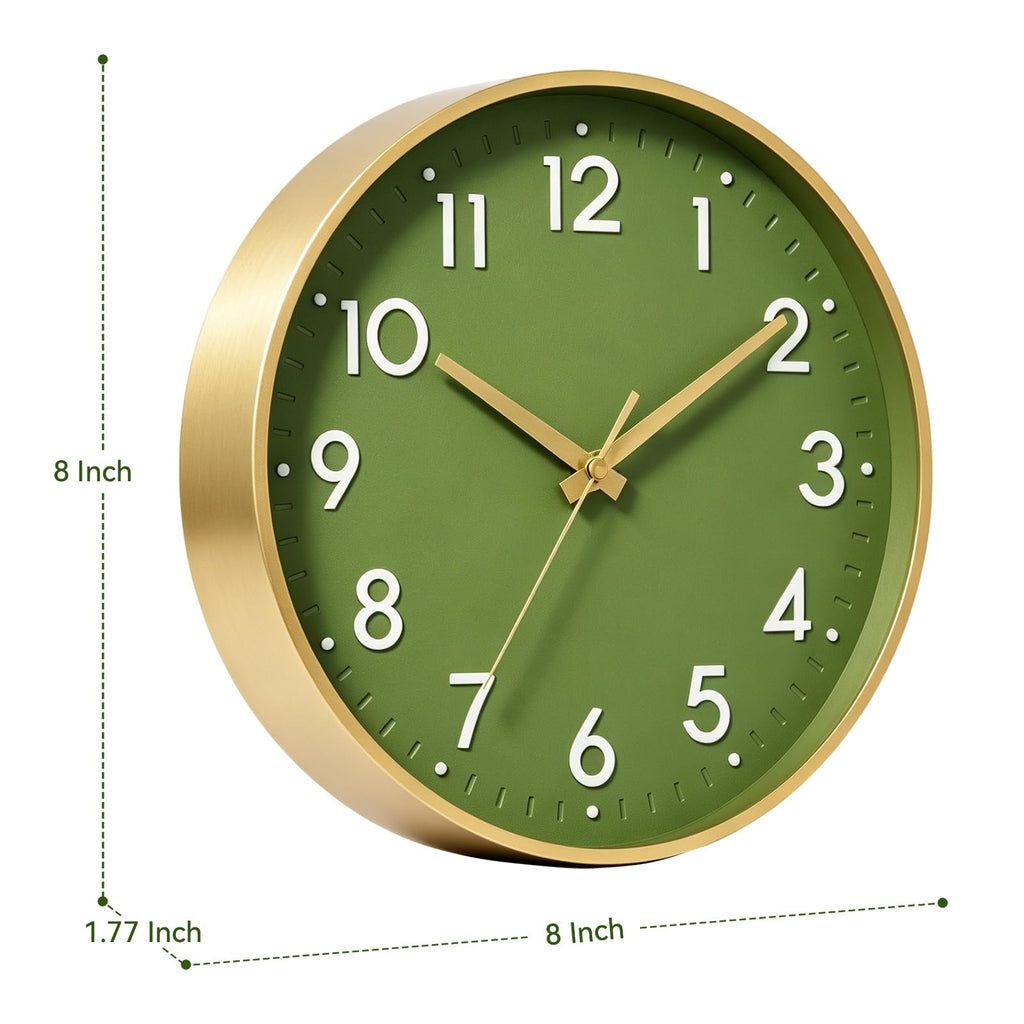 Mosewa Wall Clock, Battery Operated Silent Non-Ticking Modern Analog Clock Decorative for Kitchen, Bedroom, Office, Living Room