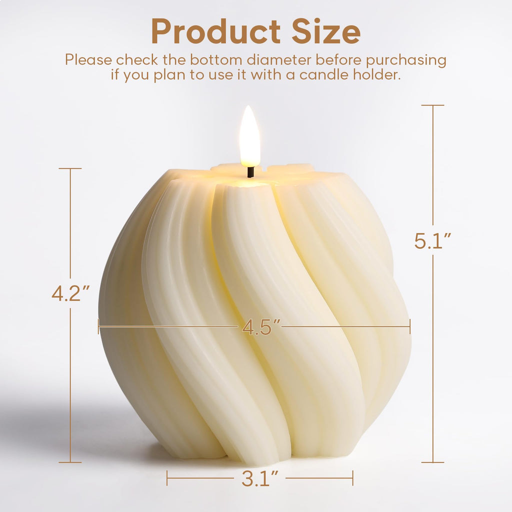 Girimax Swirl Flameless Candles with Remote & Timer
