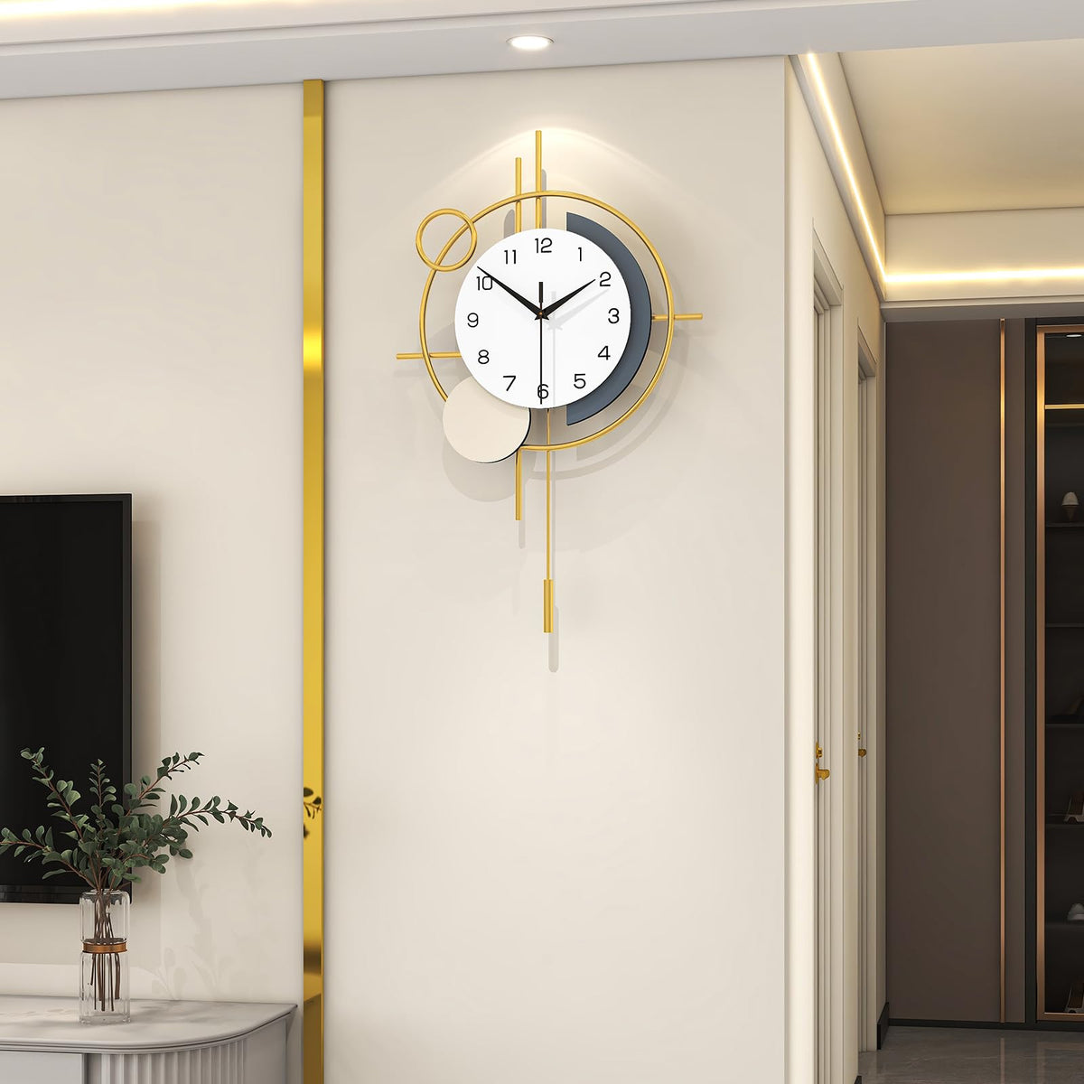 YIJIDECOR Large Wall Clocks for Living Room Decor Big Modern Wall Clock Battery Operated