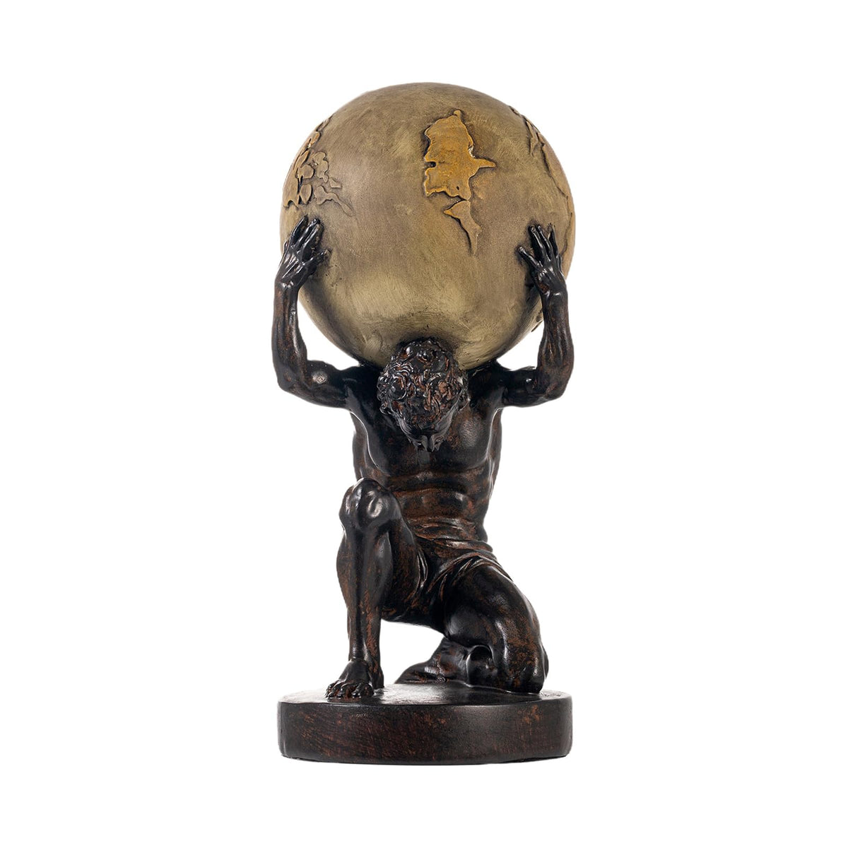 Lukitas Atlas Holding Up World Statue and Sculpture, Resin