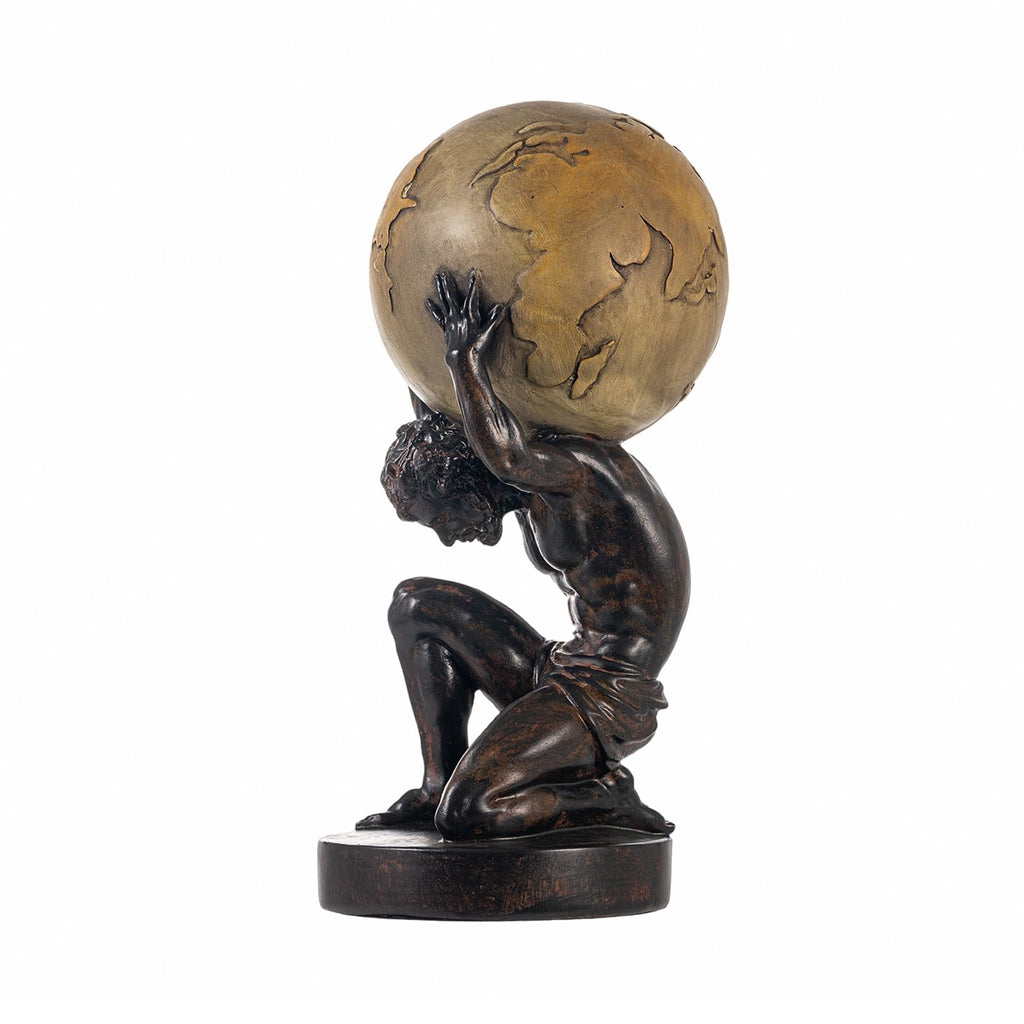 Lukitas Atlas Holding Up World Statue and Sculpture, Resin