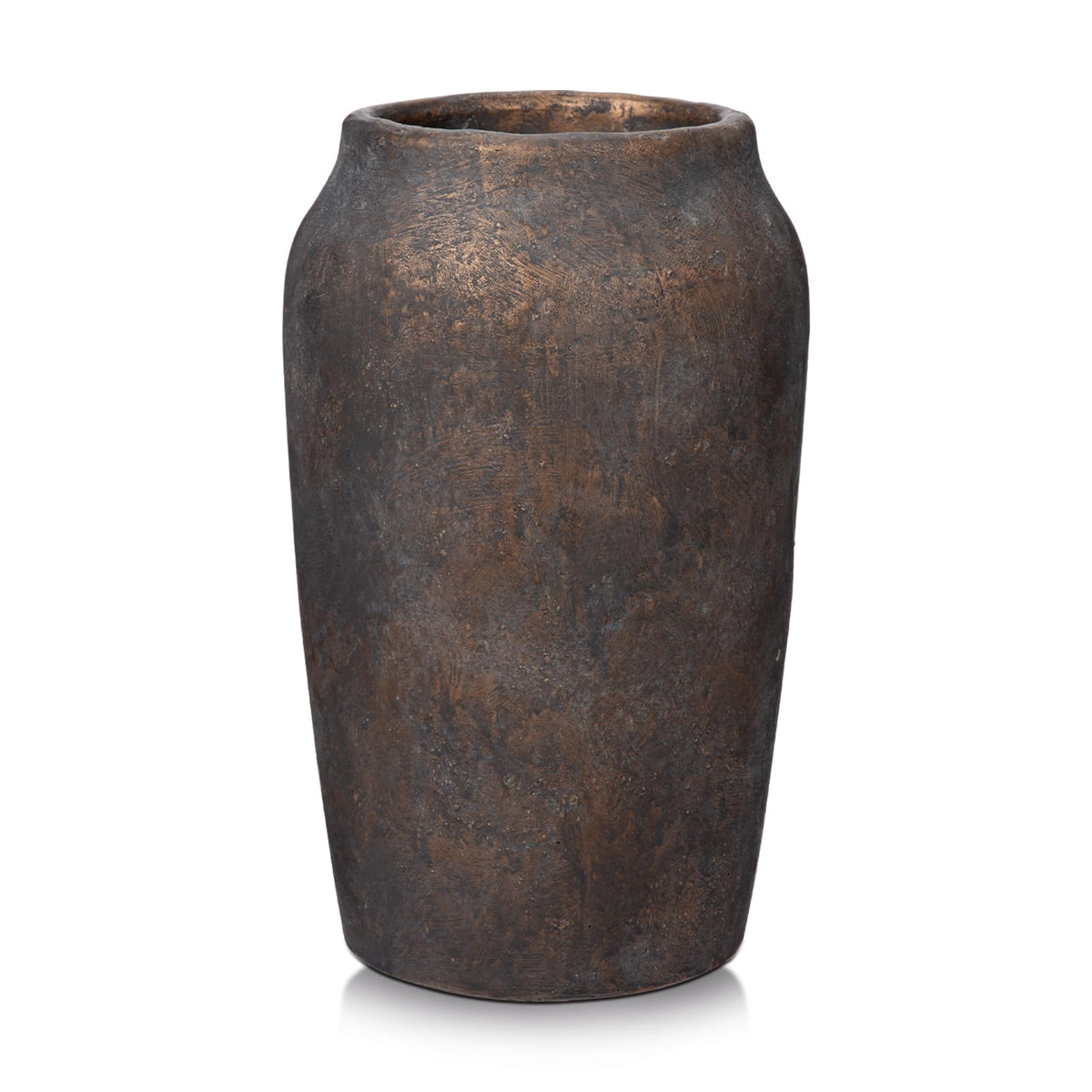 Briful Large Ceramic Rustic Vase Shabby Vintage Textured Vase, Wide Mouth Pampas Vases for Fake Flowers Branches, Farmhouse Home Décor, Weddings Shelf Table Decor, Brown