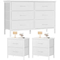 KAI-ROAD Dresser and Nightstand Set 3 Piece Dresser with 6 Fabric Drawers for Bedroom Sets Modern