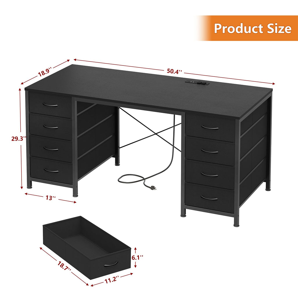 YOMILUVE Computer Desk with 8 Drawers