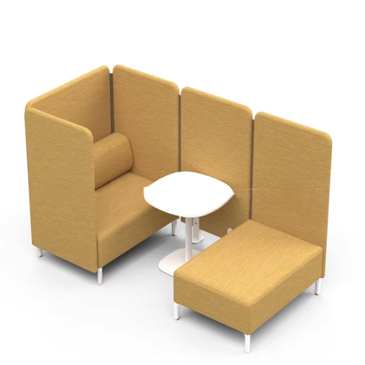 Modern Modular High Back Sofa With Privacy ScreenPartition Seating Set
