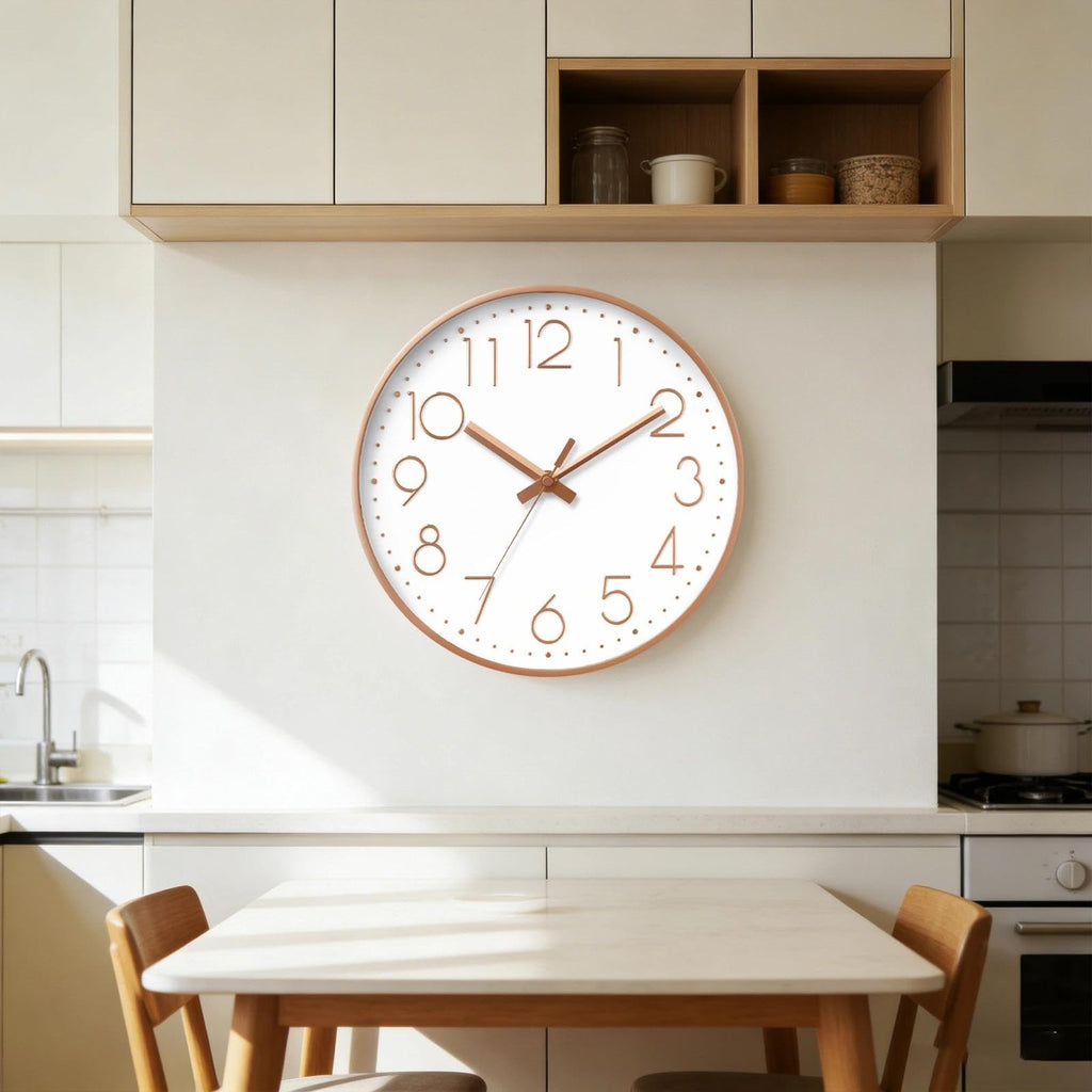 DAXSMY Wall Clock Silent Non-Ticking Modern 3D Wall Clocks Battery Operated - Decorative Clock for Kitchen, Home Office, Bathroom, Bedroom