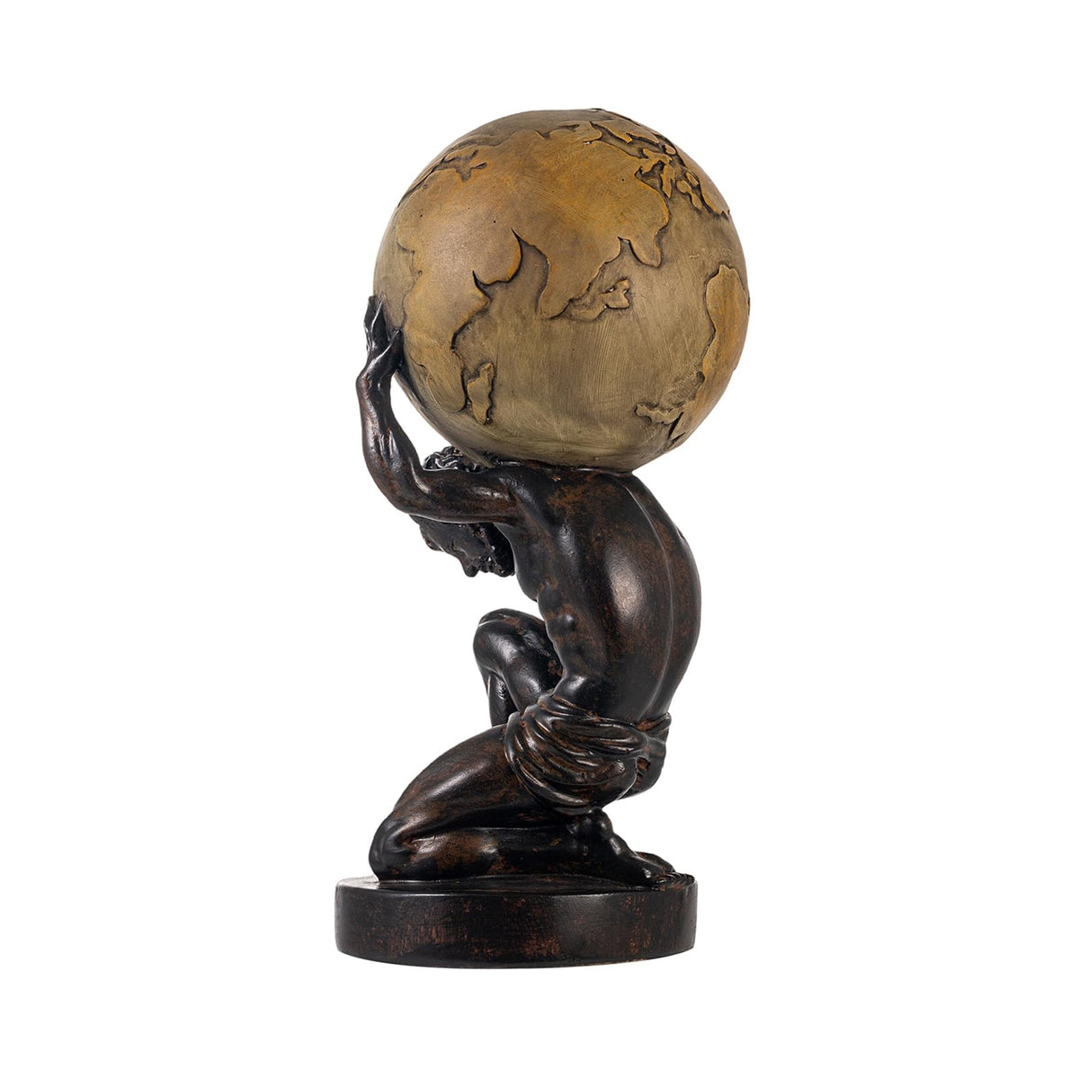 Lukitas Atlas Holding Up World Statue and Sculpture, Resin