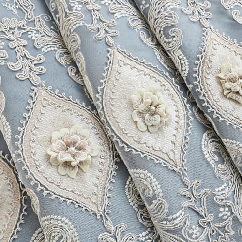 YAJUYunLin French-Style Layered Embroidered Curtains