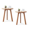 Vadisun Round End Table - Accent Side Table with 3 Legs, 100% Natural Solid Wood Side Table for Living Room, Eco-Friendly Painted Small End Table for Bedroom Office Small Spaces