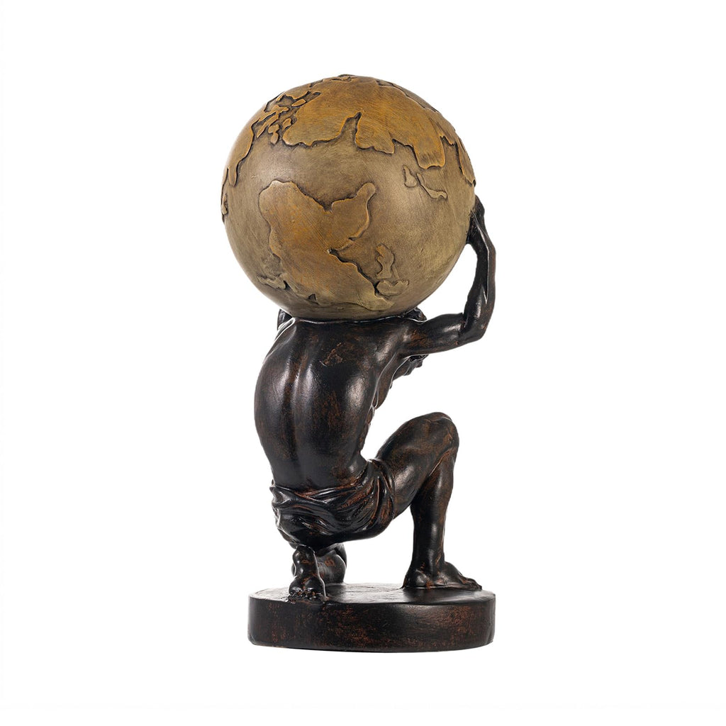 Lukitas Atlas Holding Up World Statue and Sculpture, Resin