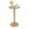 Fultyle Round Side Table, Small Drink Table for Small Spaces, Modern End Coffee Table with Solid Wood Leg for Living Room, Bedroom, Corners, and Office