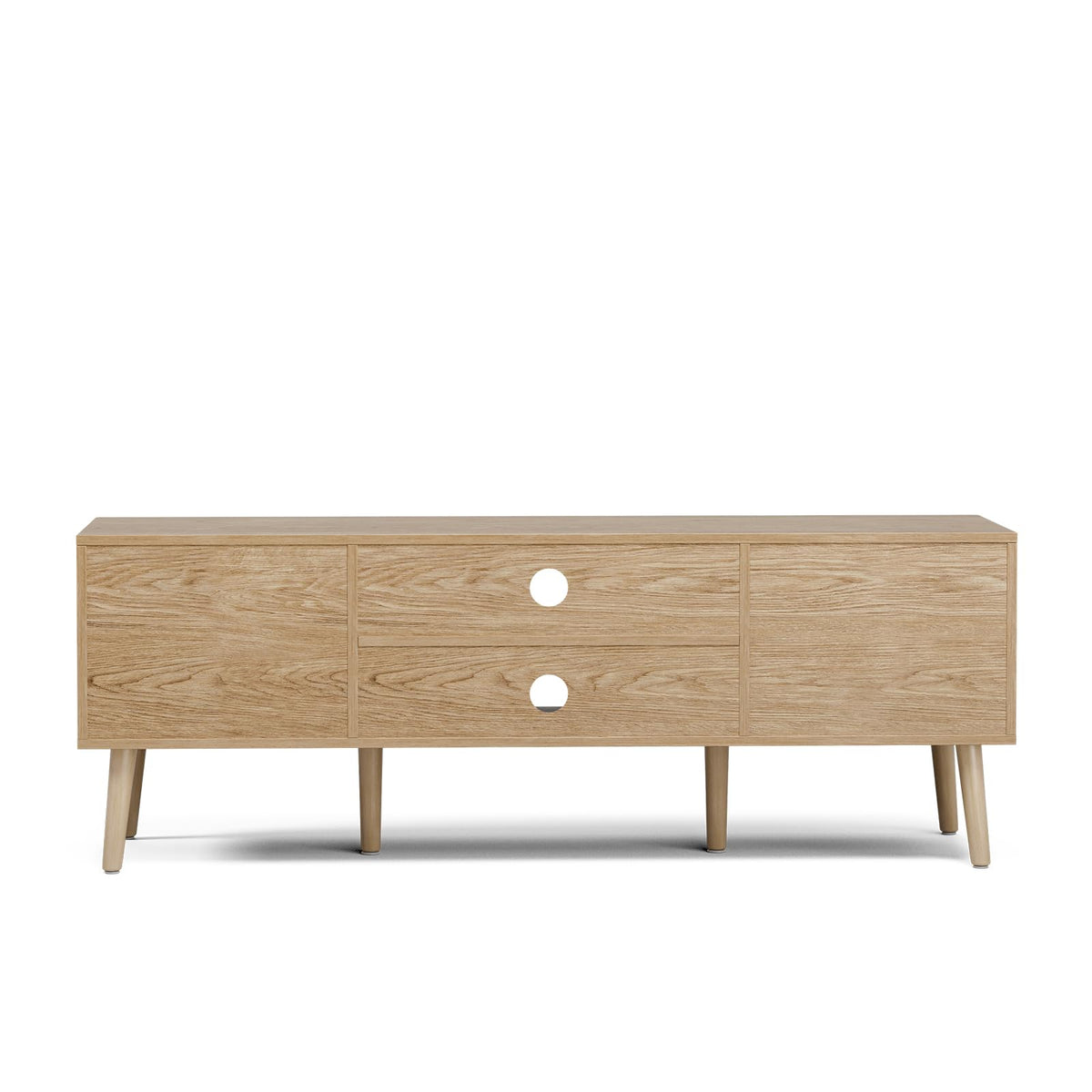 LCRBOL TV Stand for Living Room, Modern Entertainment Center for 55/60 inch TVs, TV Console with Fluted Door Cabinets and Open Shelves, for Bedroom