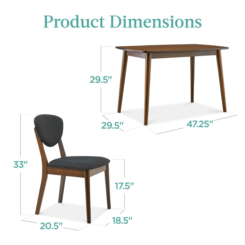 Best Choice Products Compact Wooden Mid-Century Modern Dining Set