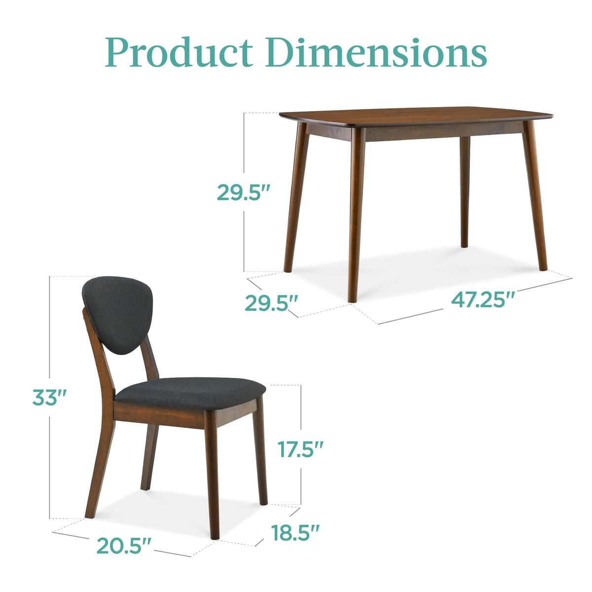 Best Choice Products Compact Wooden Mid-Century Modern Dining Set