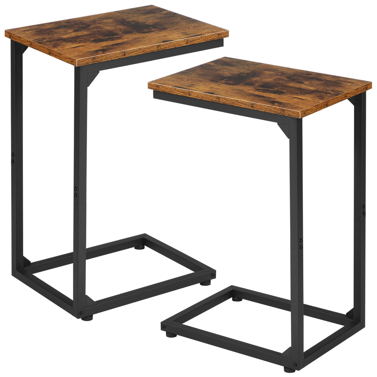 AMHANCIBLE C Shaped End Tables, TV Trays Set of 2 for Living Room