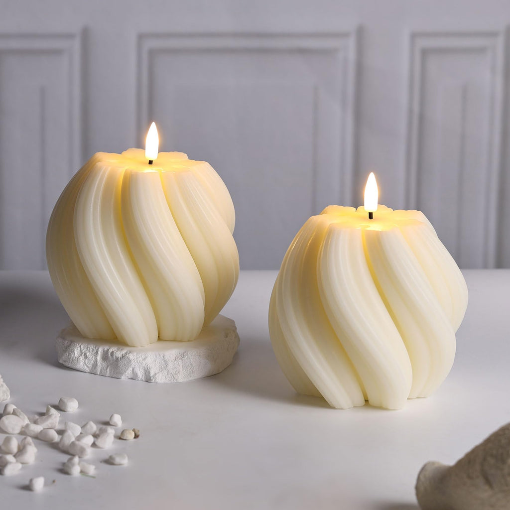 Girimax Swirl Flameless Candles with Remote & Timer