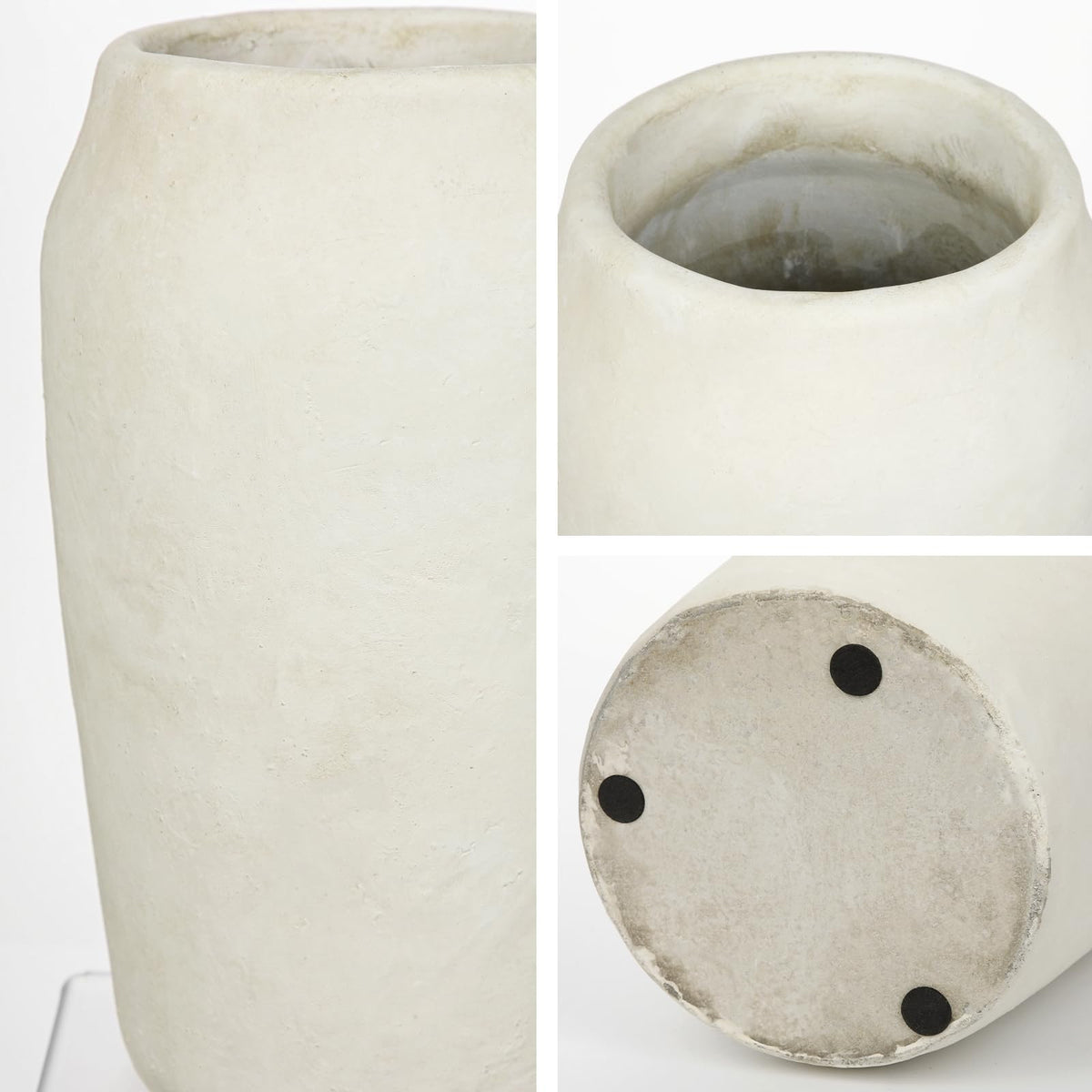 Briful Large Ceramic Rustic Vase Shabby Vintage Textured Vase, Wide Mouth Pampas Vases for Fake Flowers Branches, Farmhouse Home Décor, Weddings Shelf Table Decor, Brown