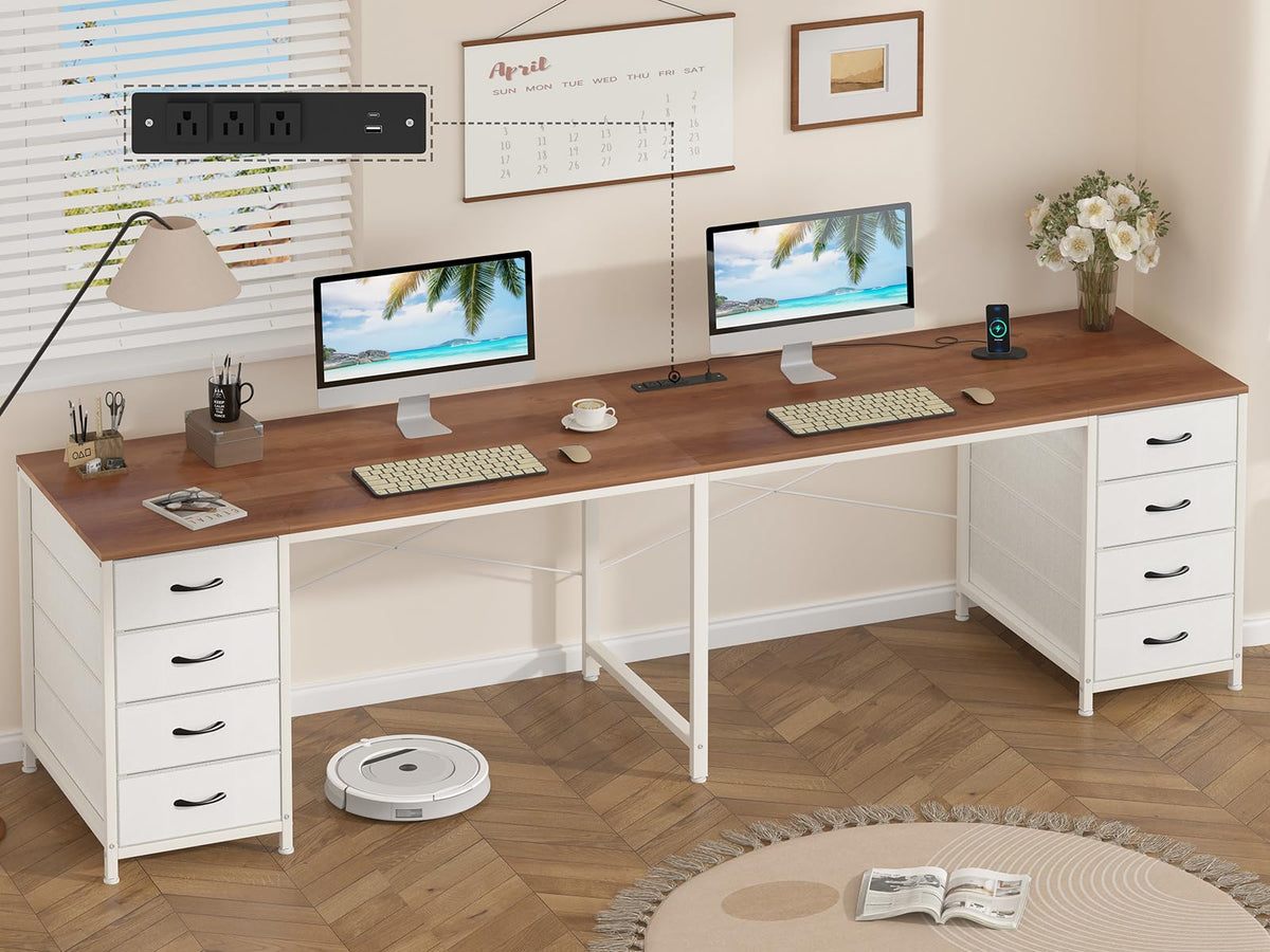 YOMILUVE Computer Desk with 8 Drawers