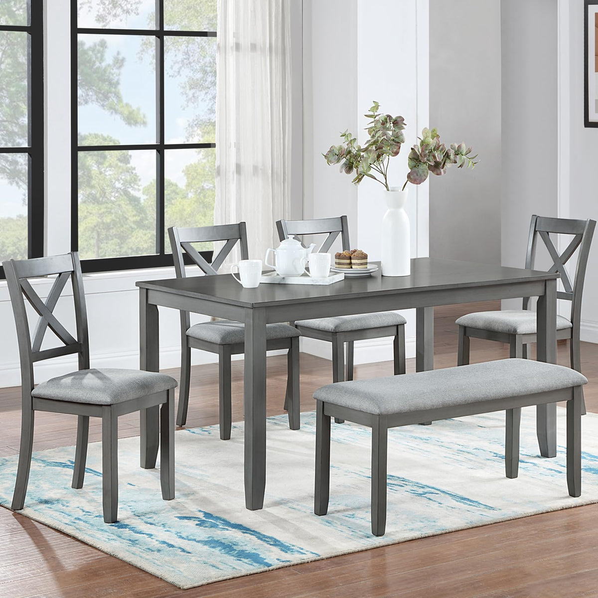 Harper & Bright Designs Wood Dining Table Set, Kitchen Furniture Set with with Table and Chairs