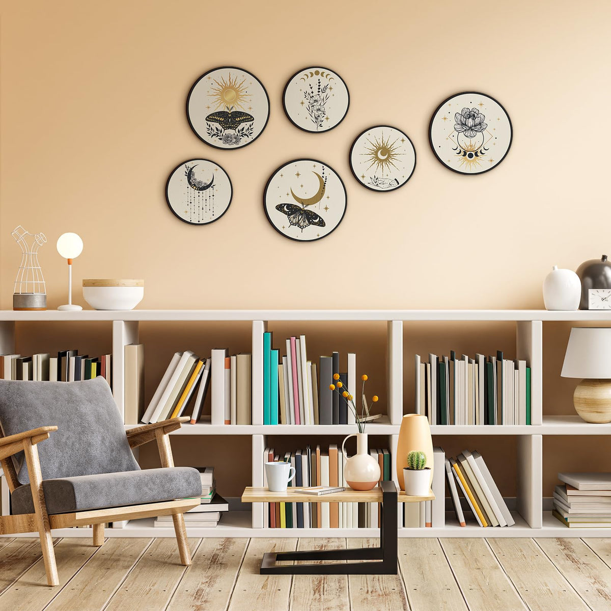 Barydat 6 Pcs Boho Wooden Plant Wall Art Decor