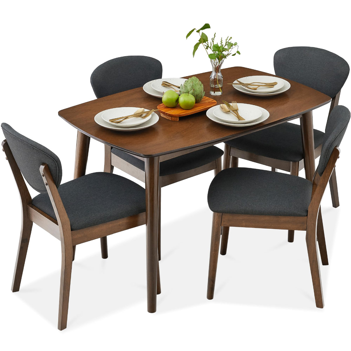 Best Choice Products Compact Wooden Mid-Century Modern Dining Set