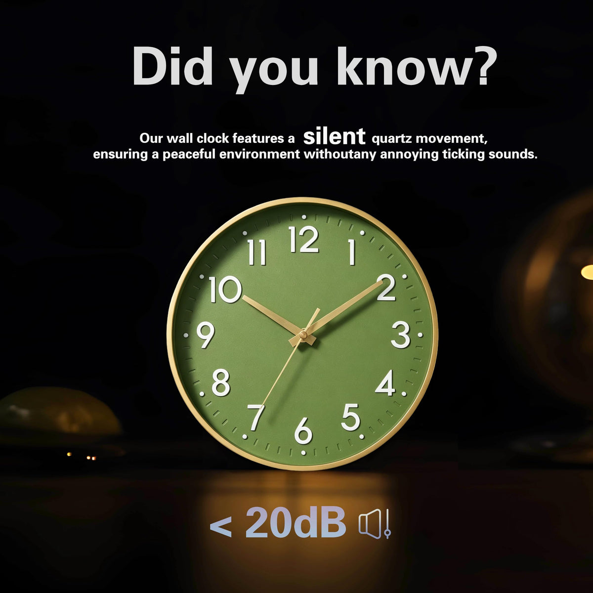 Mosewa Wall Clock, Battery Operated Silent Non-Ticking Modern Analog Clock Decorative for Kitchen, Bedroom, Office, Living Room