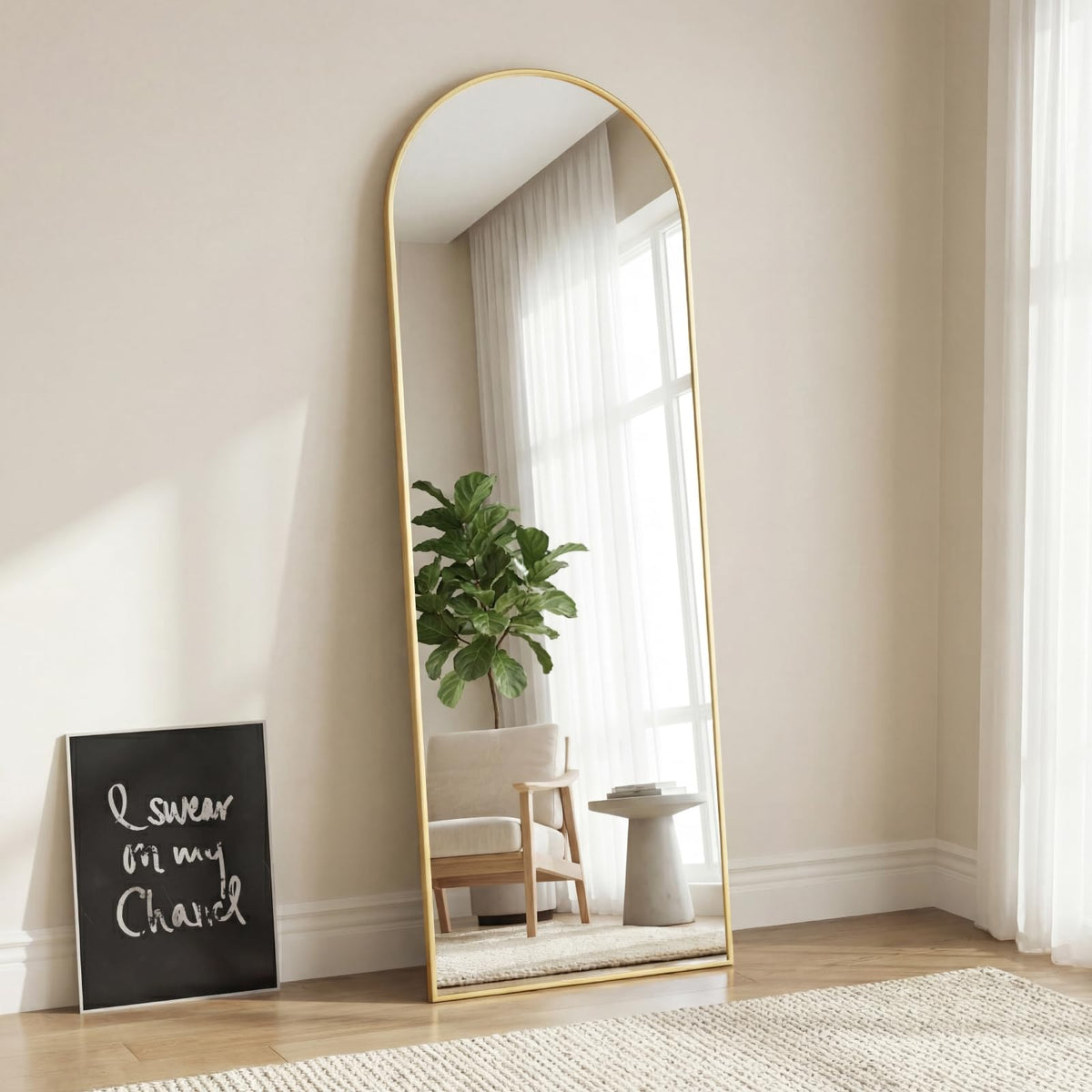 Aidoly Mirror Full Length, Upgraded Body Wall Mirrors with Shatter-Proof Glass, Floor Standing, Hanging or Leaning, Tall Mirror with Stand Aluminum Alloy Frame for Bedroom Cloakroom