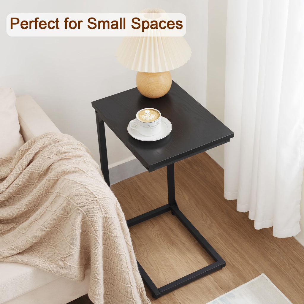 AMHANCIBLE C Shaped End Tables, TV Trays Set of 2 for Living Room