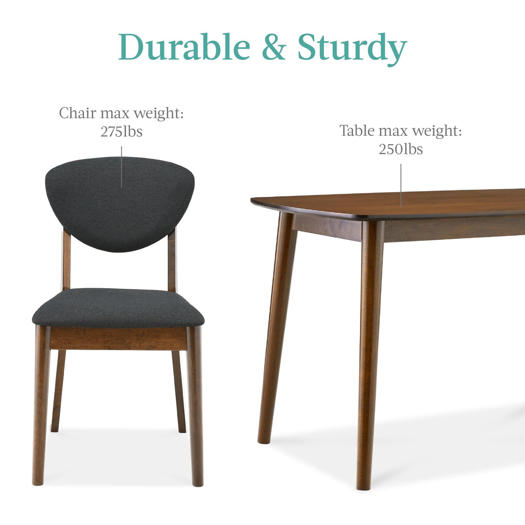 Best Choice Products Compact Wooden Mid-Century Modern Dining Set