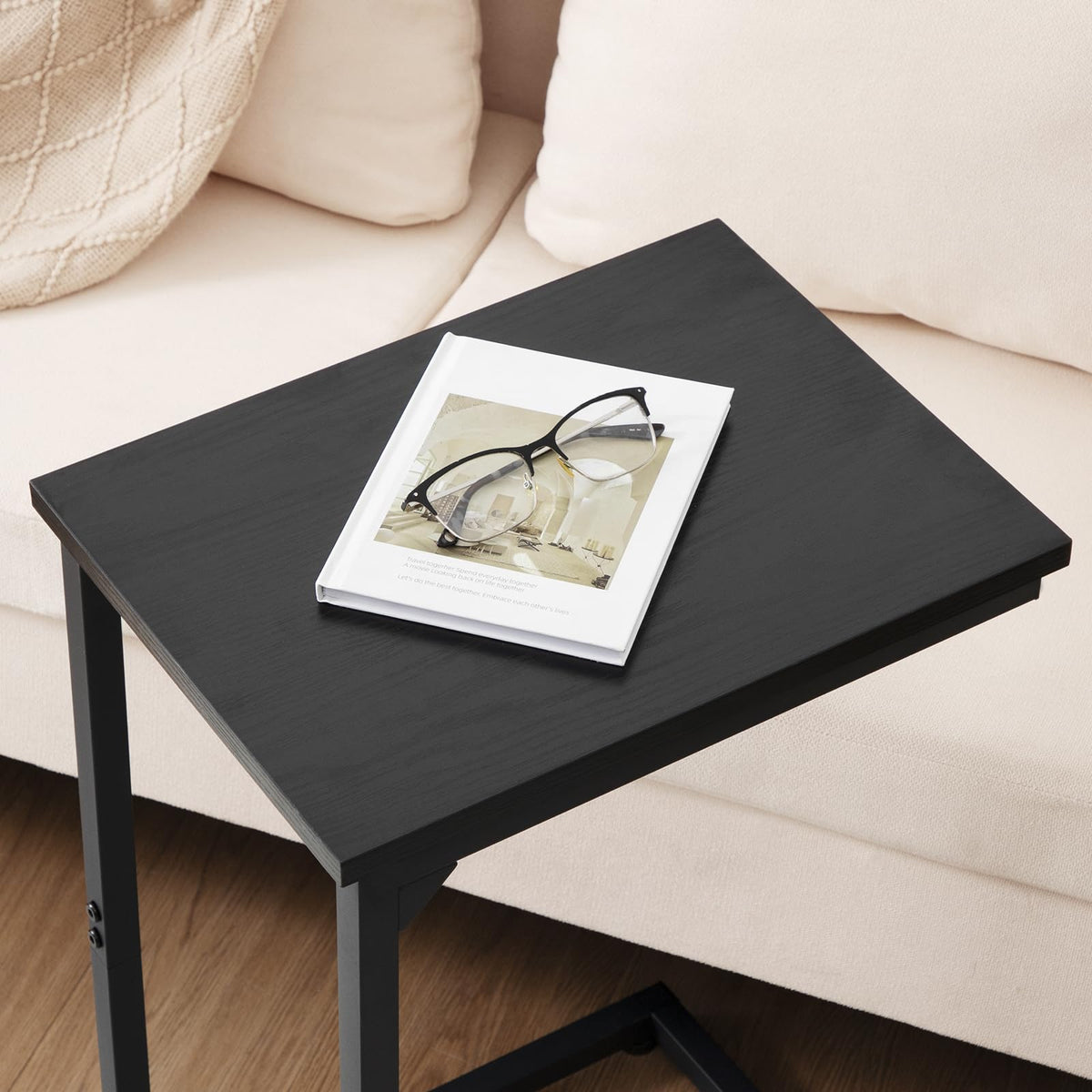 AMHANCIBLE C Shaped End Tables, TV Trays Set of 2 for Living Room