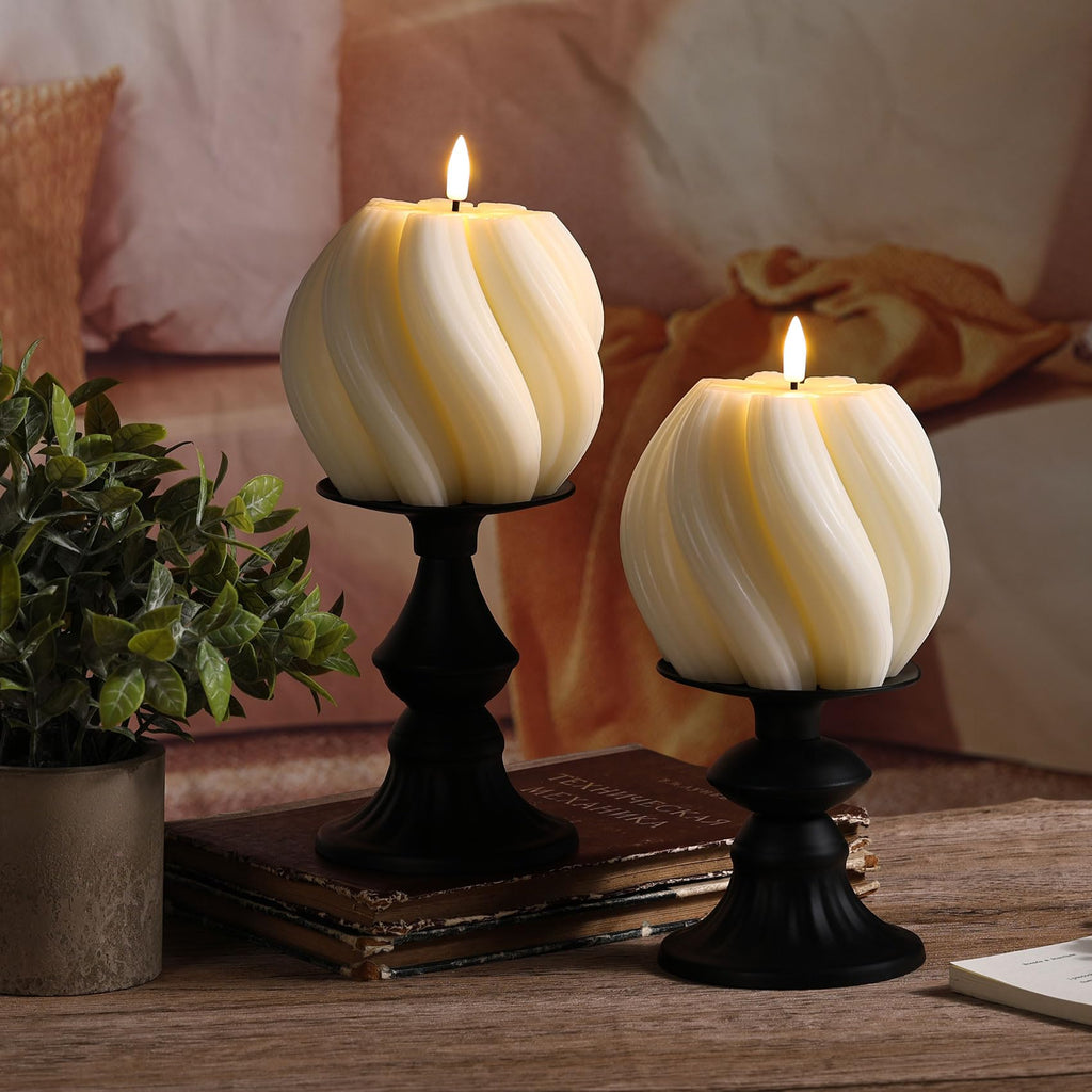 Girimax Swirl Flameless Candles with Remote & Timer