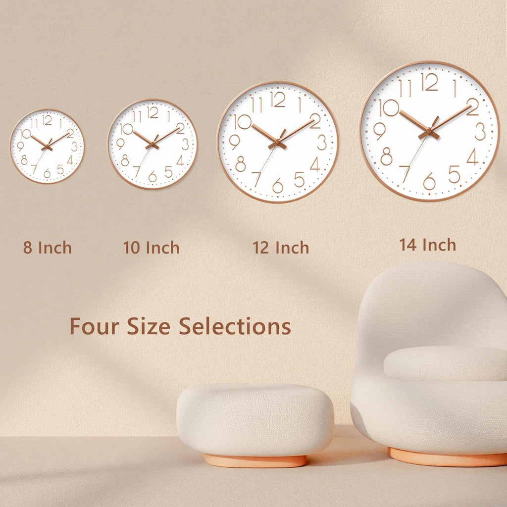 DAXSMY Wall Clock Silent Non-Ticking Modern 3D Wall Clocks Battery Operated - Decorative Clock for Kitchen, Home Office, Bathroom, Bedroom
