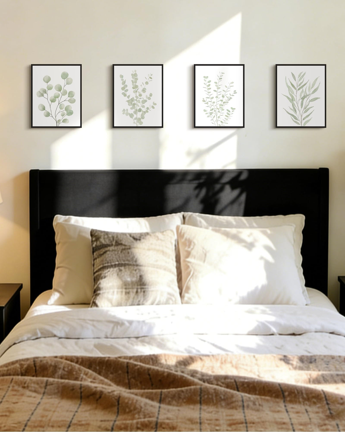 Drsoum Botanical Plant Framed Wall Art Boho Wall Decor for Bathroom Sage Green Eucalyptus Leaf Prints Minimalist Aesthetic