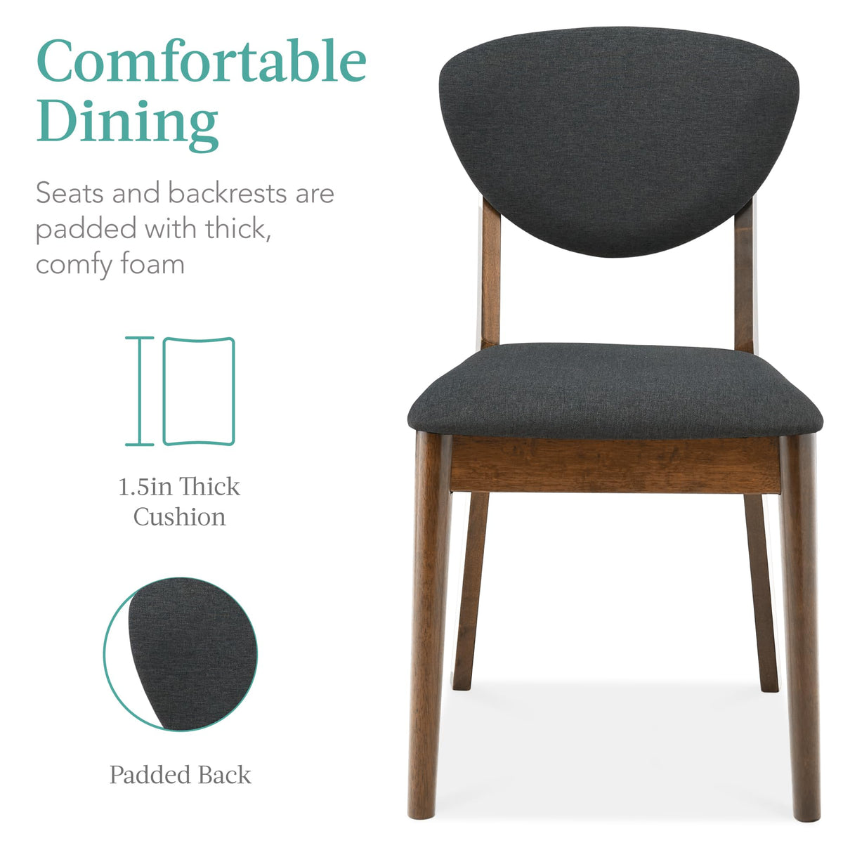 Best Choice Products Compact Wooden Mid-Century Modern Dining Set