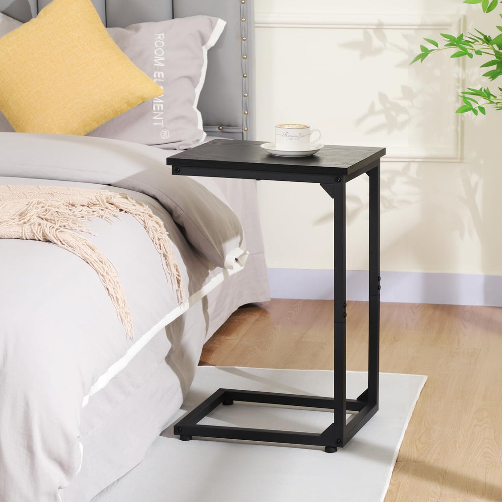 AMHANCIBLE C Shaped End Tables, TV Trays Set of 2 for Living Room