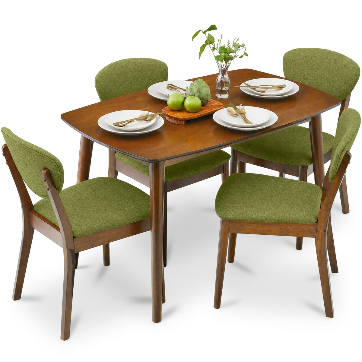 Best Choice Products Compact Wooden Mid-Century Modern Dining Set