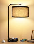 20.7-Inch Dimmable Table Lamp with USB Port & Outlet