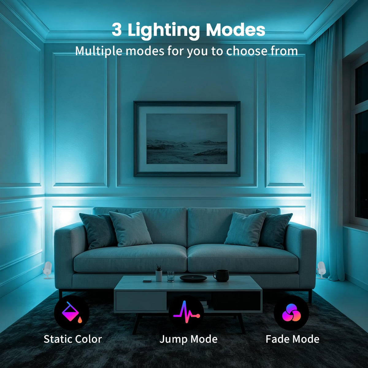VOLISUN Uplights Indoor, Floor Can Light with 12 RGB Colors and 5 Color Temperatures, Adjustable Angle, Indoor Uplighting with Remote and Timer, Accent Spotlights for Bedroom Plants Art