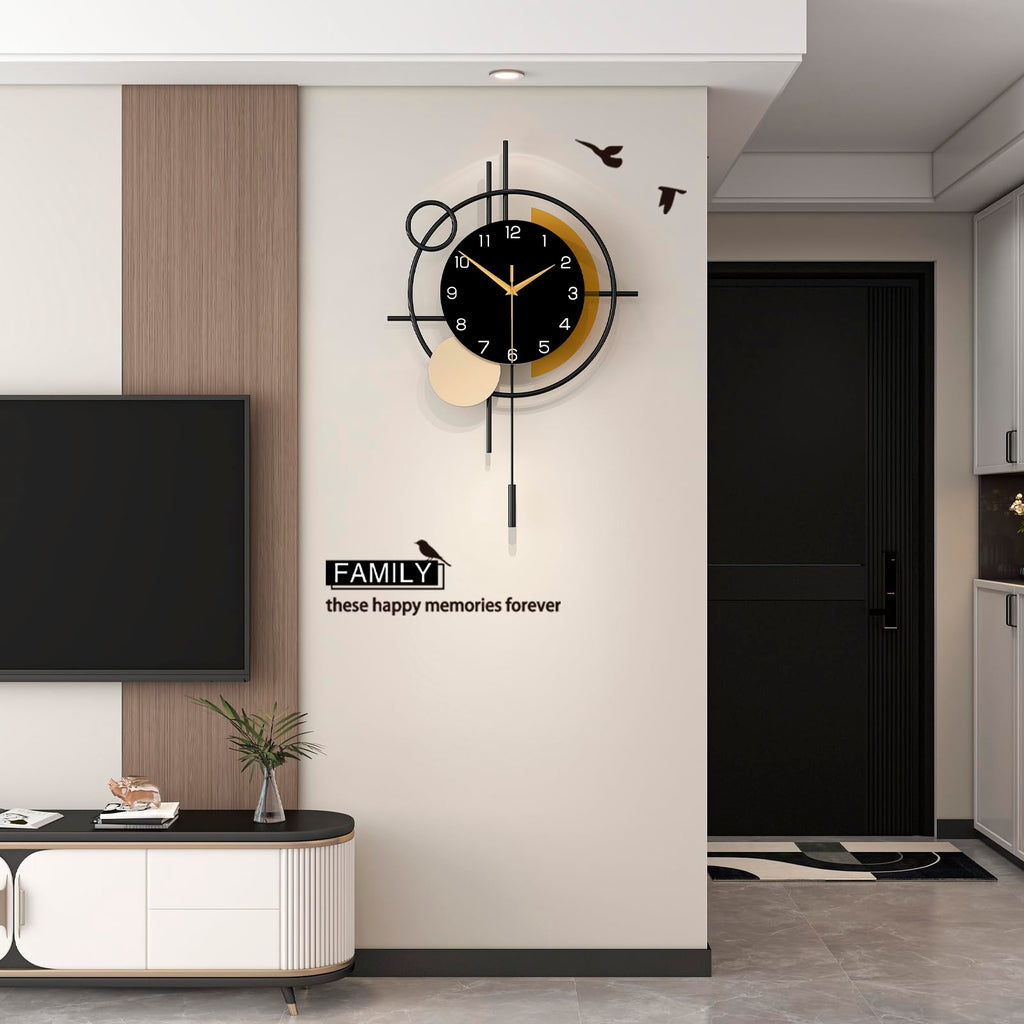YIJIDECOR Large Wall Clocks for Living Room Decor Big Modern Wall Clock Battery Operated