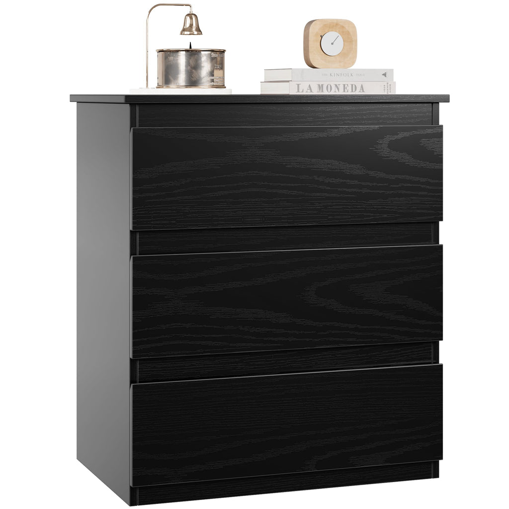Bamjoy Nightstand with 3 Drawers, Beside Table with Drawers for Bedroom, Small Side Table Storage Cabinet 3 Drawer Night Stand for Home Office