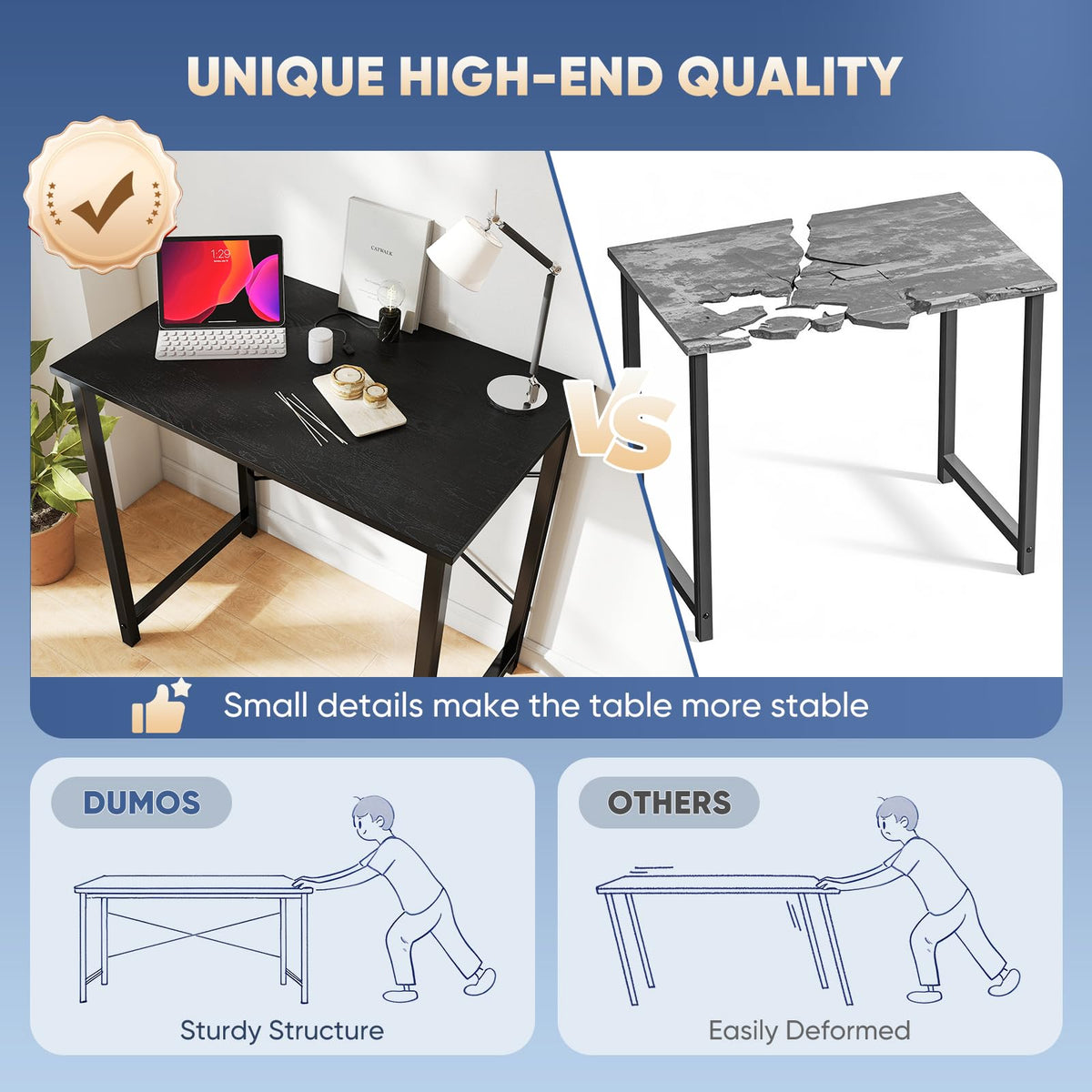 DUMOS Small Computer Desk, Gaming Desks for Home Office Bedroom
