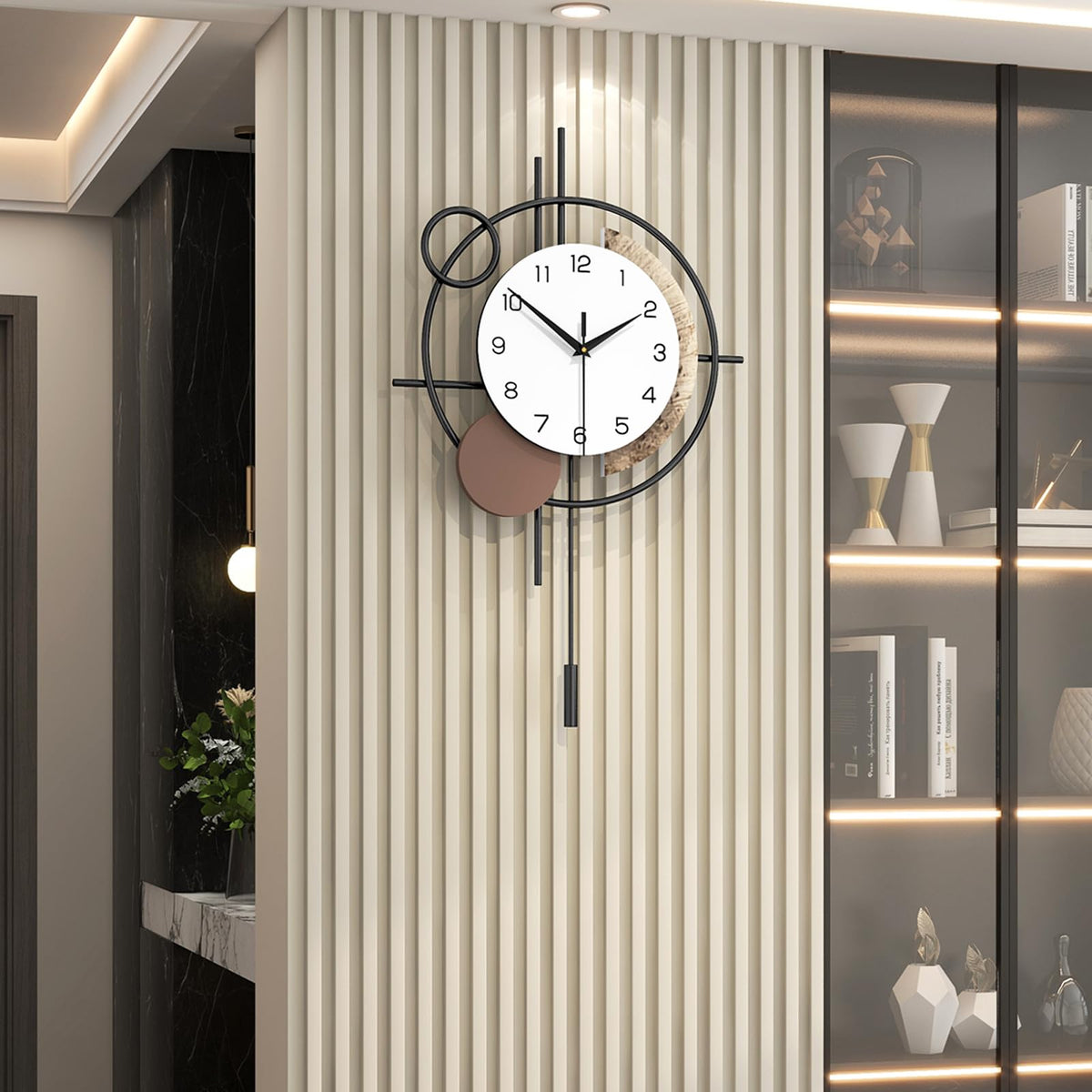 YIJIDECOR Large Wall Clocks for Living Room Decor Big Modern Wall Clock Battery Operated